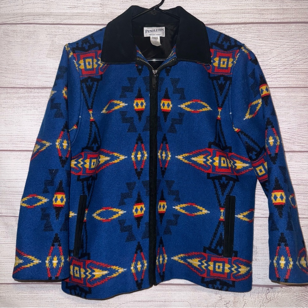 Pendleton Blue Multicolor Patterned Jacket - image 1